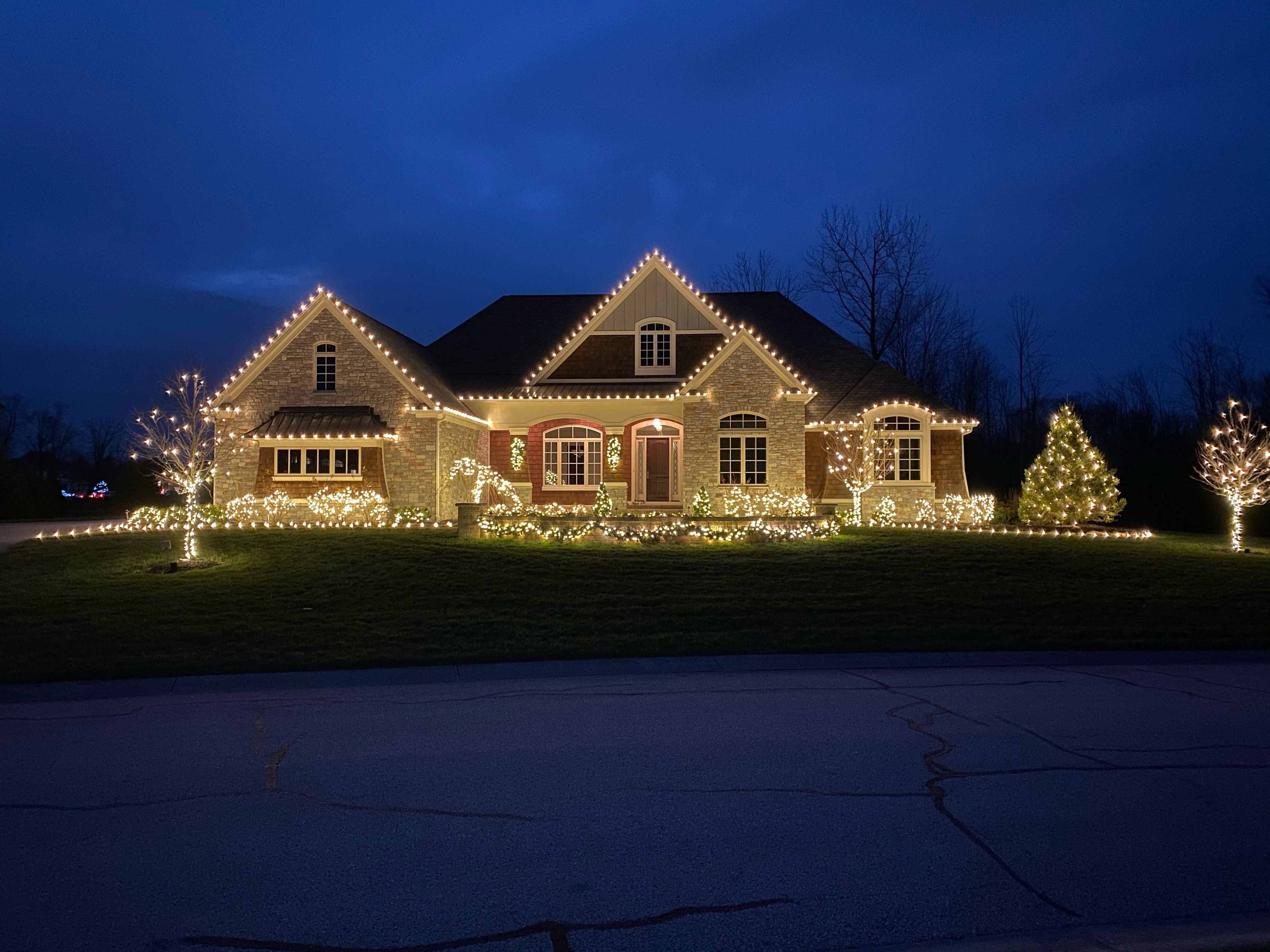 Kettle Valley home with Christmas lighting